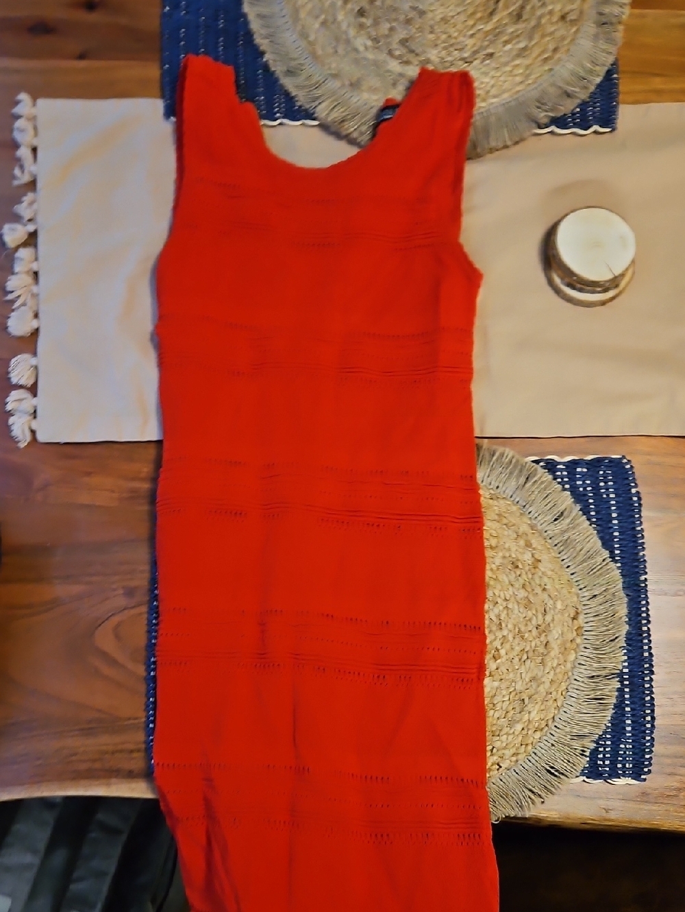 7th Avenue Red Sleeveless Knit Dress